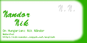 nandor nik business card